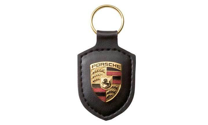 Porsche Schlüsselanhänger Porsche Wappen Schlüsselanhänger Leder schwarz